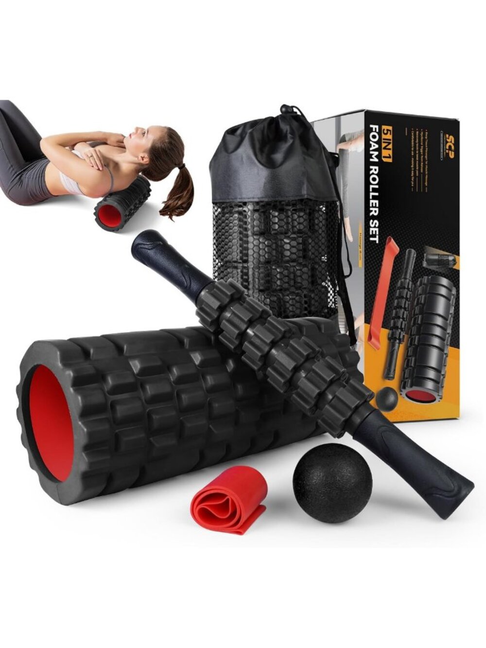 5-in-1 Deep Tissue Foam Roller Set for Muscle Recovery & Trigger Point Relief